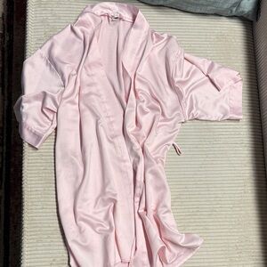 Elegant Pink Satin Robe